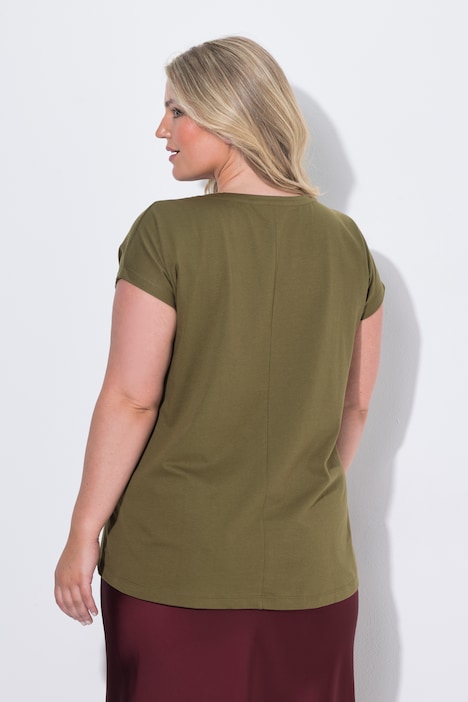 T-shirt, A-line, abstrakt print, halværmet