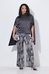Satinhose Rose, Leomuster, weites Bein, Komfortbund