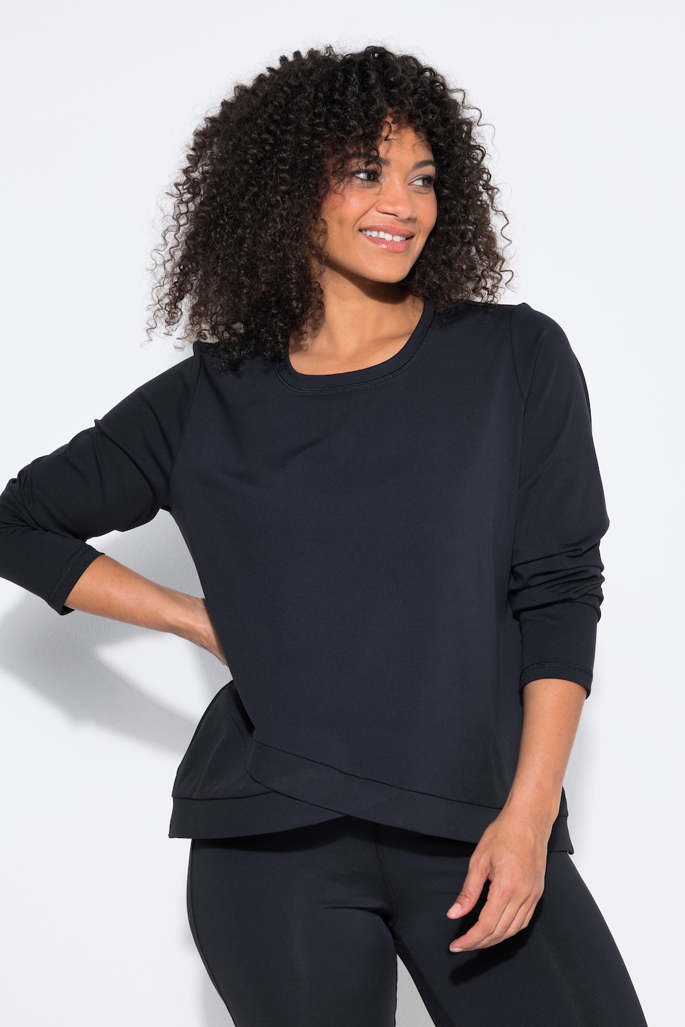Yoga-Shirt, Slim, Rundhals, Langarm