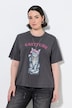 T-Shirt, Cattitude-Motiv, Boxy, Rundhals, Halbarm