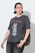 T-Shirt, Cattitude-Motiv, Boxy, Rundhals, Halbarm