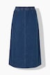 A-Line Elastic Waist Denim Skirt