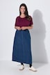 A-Line Elastic Waist Denim Skirt