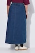 A-Line Elastic Waist Denim Skirt