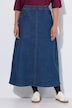 A-Line Elastic Waist Denim Skirt