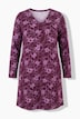 Longshirt, Blüten, A-Linie, V-Ausschnitt, Langarm