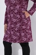 Longshirt, Blüten, A-Linie, V-Ausschnitt, Langarm