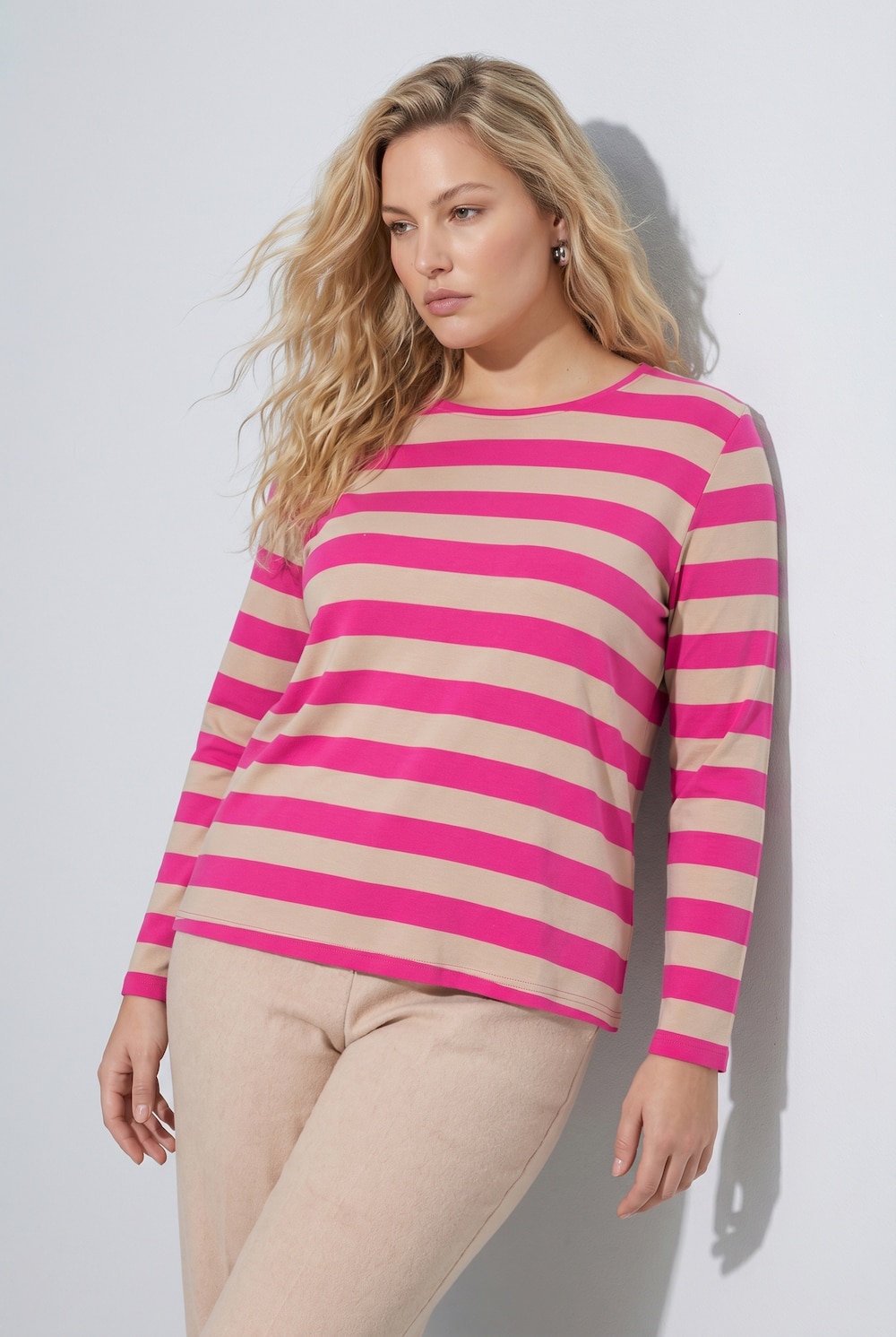 Shirt, Blockstreifen, Classic, Rundhals, Langarm