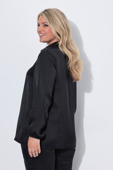 Chiffon blouse, A-lijn, wijde lange mouwen