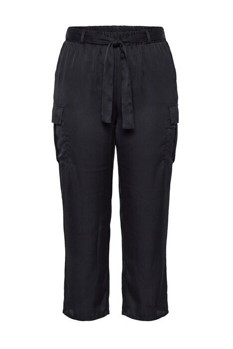 Satin-Cargohose, gerades Bein