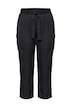 Satin-Cargohose, gerades Bein