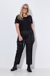 Satin-Cargohose, gerades Bein