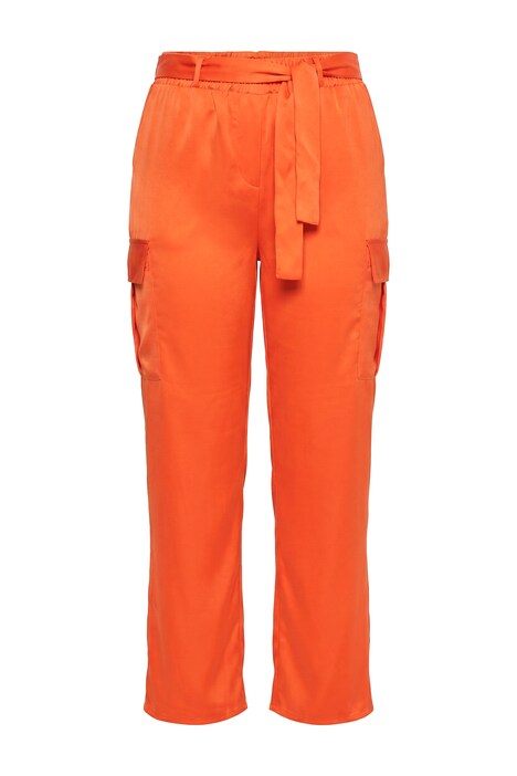 Satin-Cargohose, gerades Bein