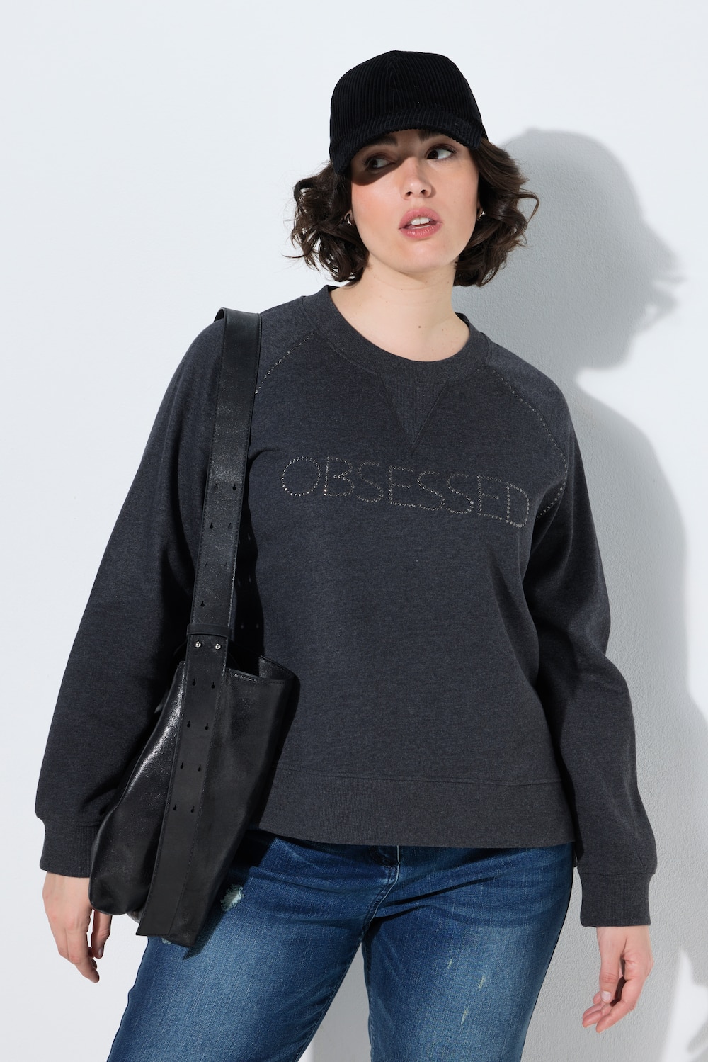 Sweatshirt, Ziernieten, Classic, Rundhals, Langarm