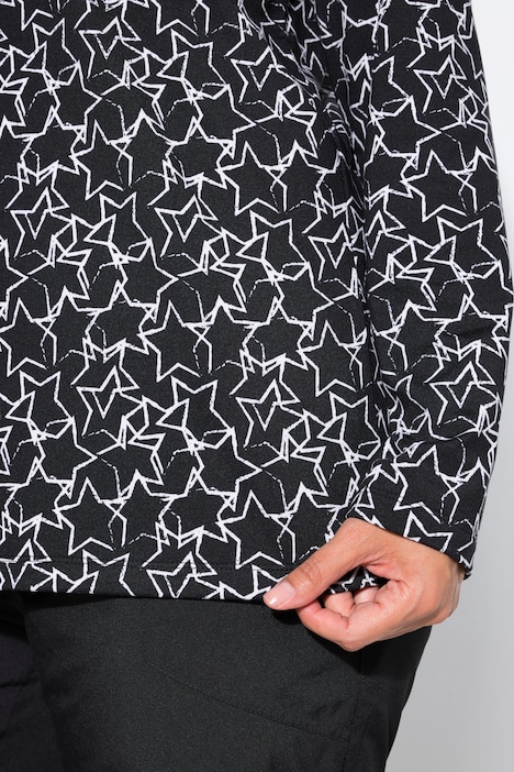 Ski-Funktionsshirt, Sterne, Troyerkragen, Langarm