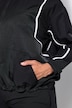 Trainingsjacke, Zierpaspeln, Oversized, Stehkragen, Langarm