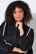 Trainingsjacke, Zierpaspeln, Oversized, Stehkragen, Langarm