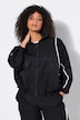 Trainingsjacke, Zierpaspeln, Oversized, Stehkragen, Langarm