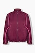 Trainingsjacke, Zierpaspeln, Oversized, Stehkragen, Langarm