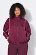 Trainingsjacke, Zierpaspeln, Oversized, Stehkragen, Langarm