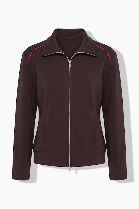 Sweatjacke, Boxy Fit, Stehkragen, Langarm