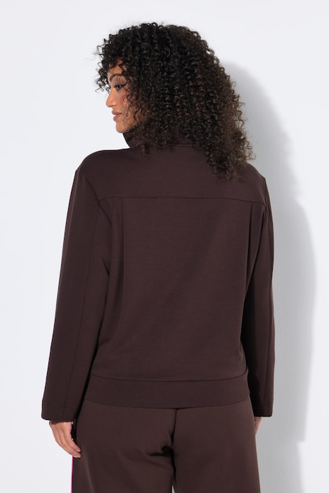 Sweatjacke, Boxy Fit, Stehkragen, Langarm