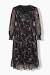 Maxikleid, Chiffon, A-Linie, V-Ausschnitt, Langarm