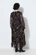 Maxikleid, Chiffon, A-Linie, V-Ausschnitt, Langarm