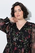Maxikleid, Chiffon, A-Linie, V-Ausschnitt, Langarm