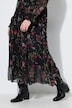 Maxikleid, Chiffon, A-Linie, V-Ausschnitt, Langarm