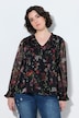 Blouse en mousseline à fleurs, coupe évasée, décolleté en V et manches longues