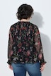 Blouse en mousseline à fleurs, coupe évasée, décolleté en V et manches longues
