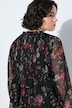 Blouse en mousseline à fleurs, coupe évasée, décolleté en V et manches longues