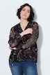 Blouse en mousseline à fleurs, coupe évasée, décolleté en V et manches longues