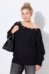 Pullover, U-Boot-Ausschnitt, Fledermaus-Langarm