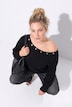Pullover, U-Boot-Ausschnitt, Fledermaus-Langarm