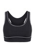 Sportovní podprsenka typu Bustier, ozdobné lemování, měkké košíčky, Racerback