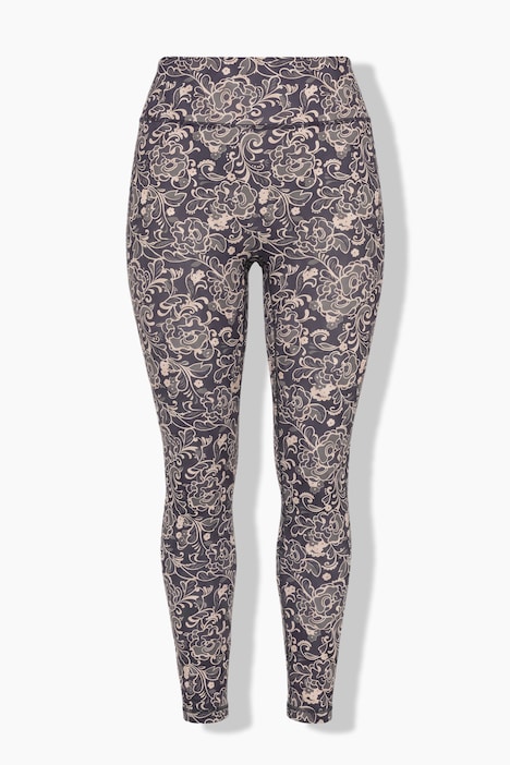 Sportlegging, bloemenpatroon, slim fit, elastische tailleband
