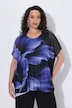 Mesh-Bluse, Blüten, Oversized, Rundhals, Halbarm