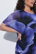 Mesh-Bluse, Blüten, Oversized, Rundhals, Halbarm