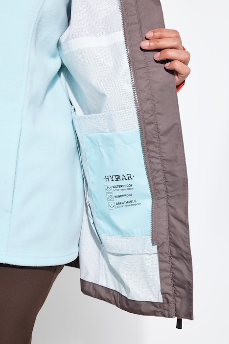 HYPRAR Zip-In-Funktionsjacke, wasserdicht, Kapuze