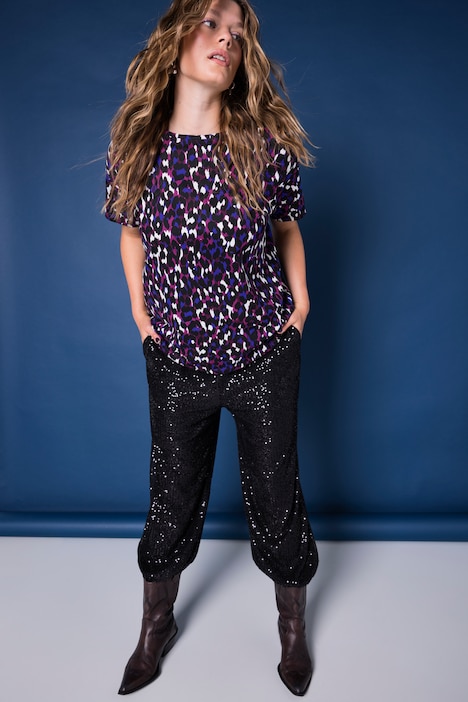 T-shirt, oversized, color-leo, halve mouw