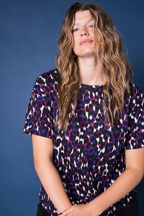 T-shirt, oversized, color-leo, halve mouw