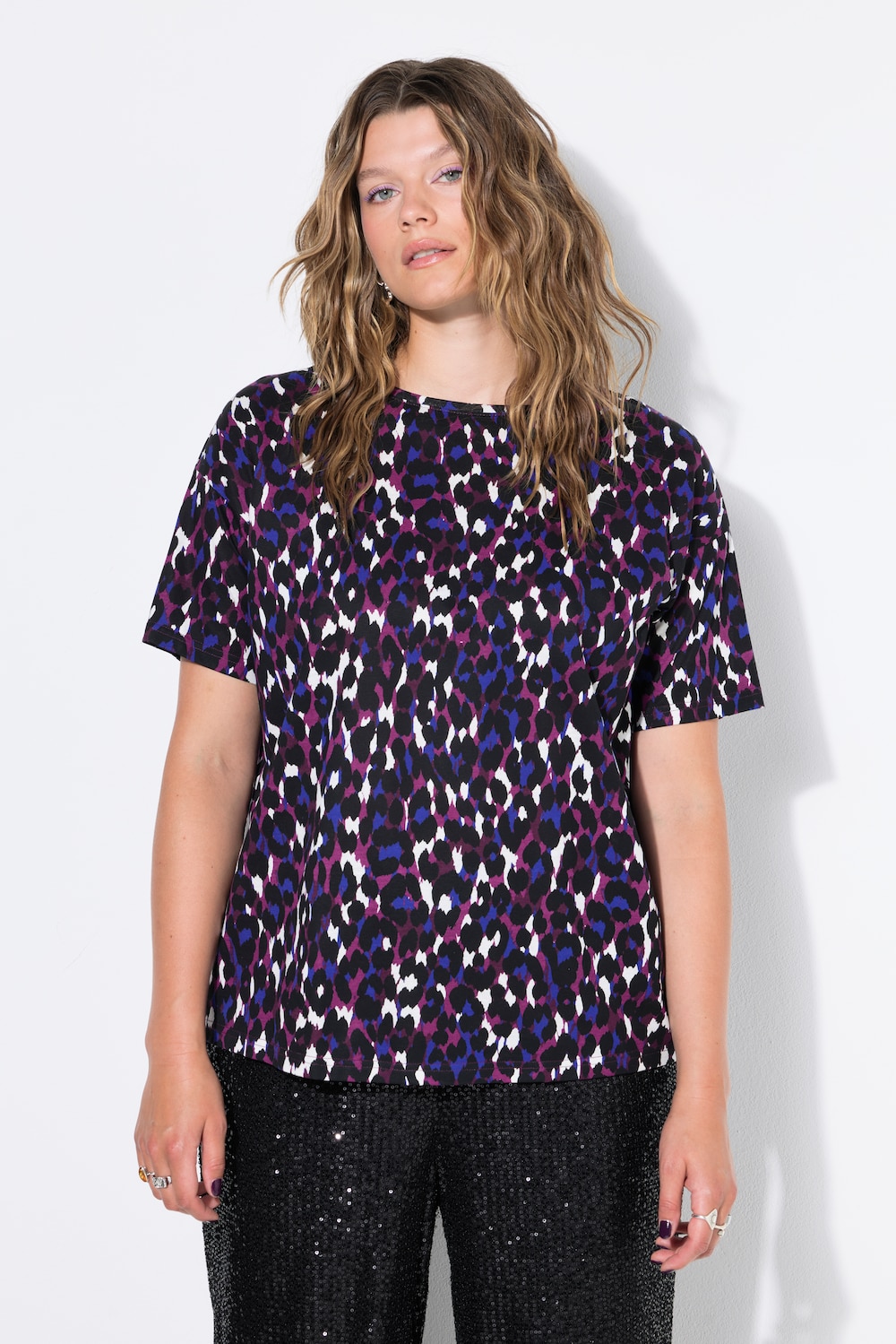 T-Shirt, oversized, Color-Leo, Halbarm
