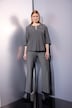 Tunika-Bluse, Ziersteine, Rundhals, 3/4-Arm