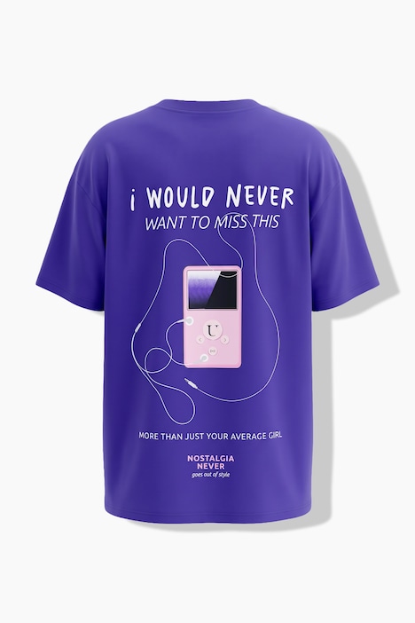 T-Shirt, oversized, Statement-Print vorne und hinten