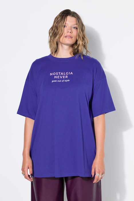 T-Shirt, oversized, Statement-Print vorne und hinten