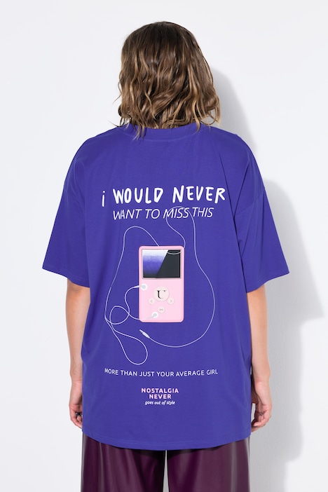 T-Shirt, oversized, Statement-Print vorne und hinten