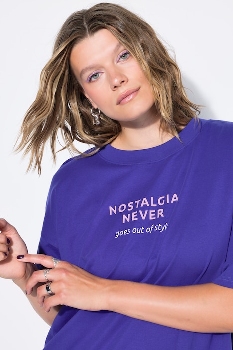 T-Shirt, oversized, Statement-Print vorne und hinten