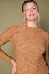 T-shirt met lange mouwen, slim shape, mesh, zebraprint